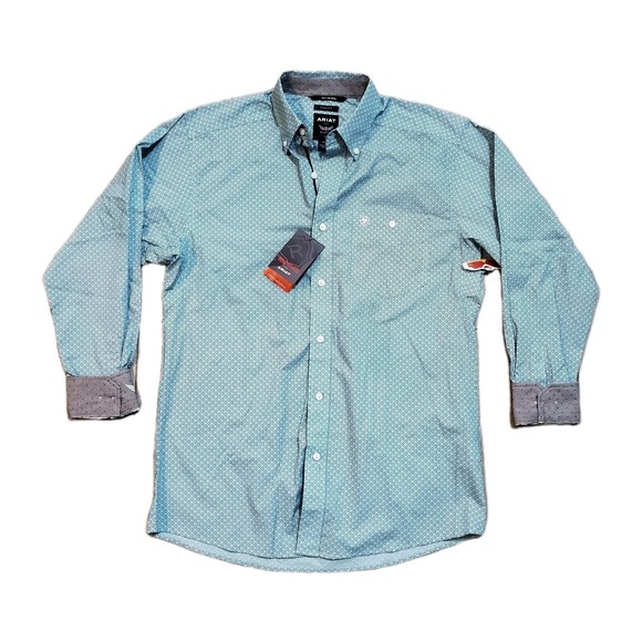 NWT Ariat Men's Performance Stretch Medium Long Sleeve Shirt Button Down Western - Picture 2 of 12